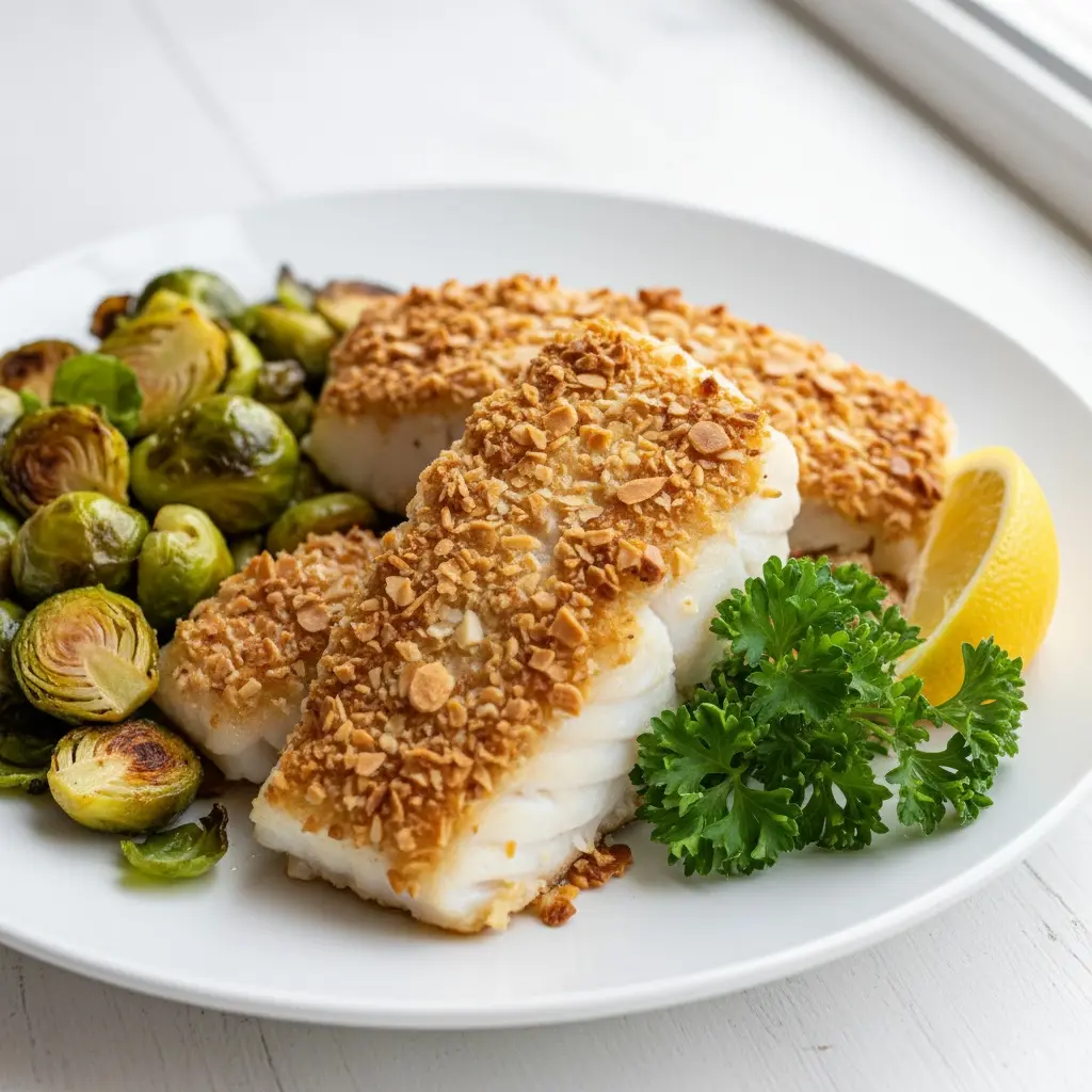 Almond-Crusted Cod with Lemon