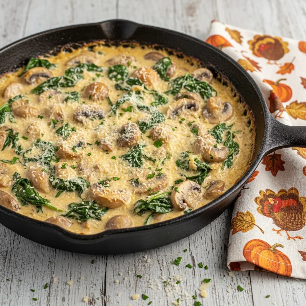 Creamy Mushroom Spinach Skillet