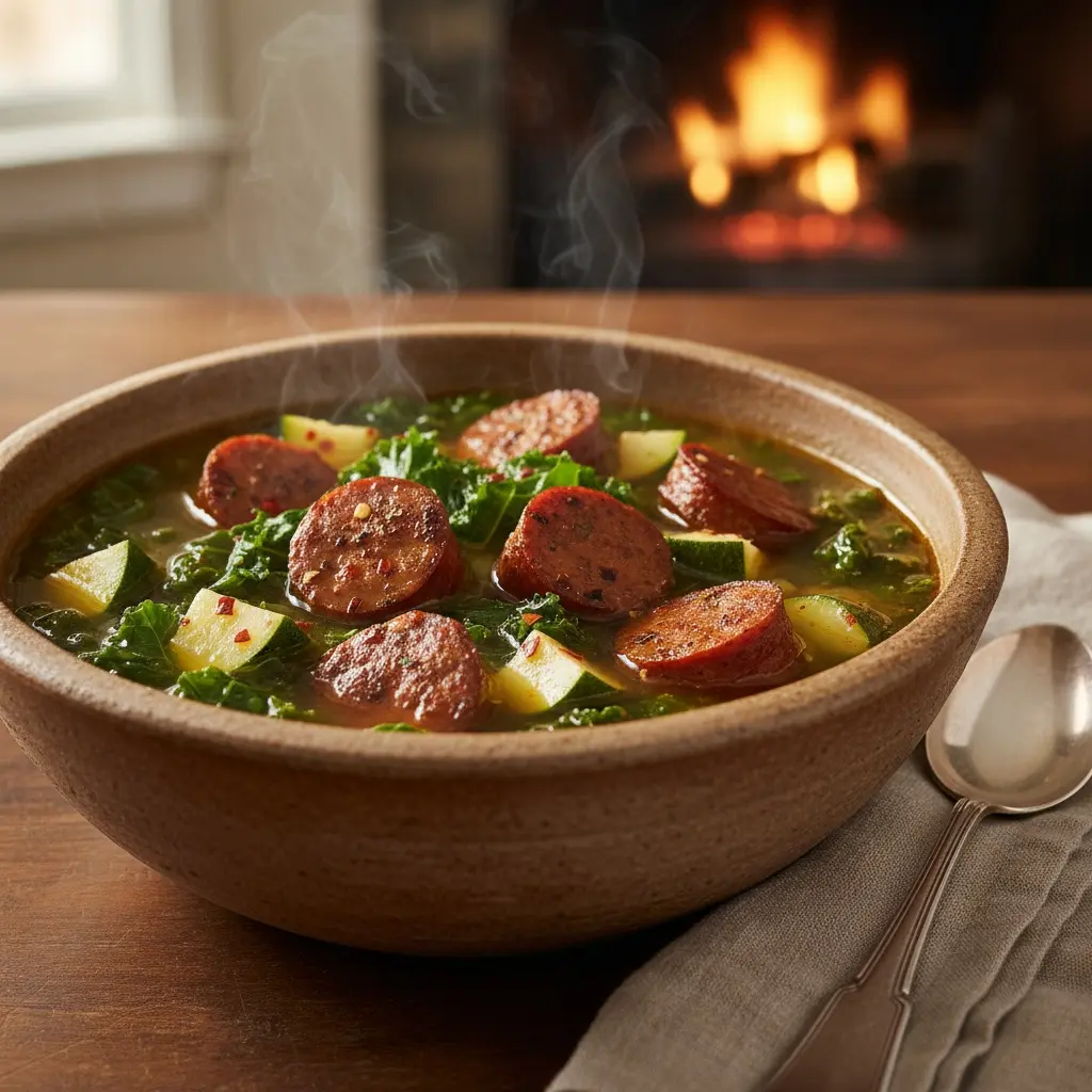 Spicy Sausage and Kale Soup