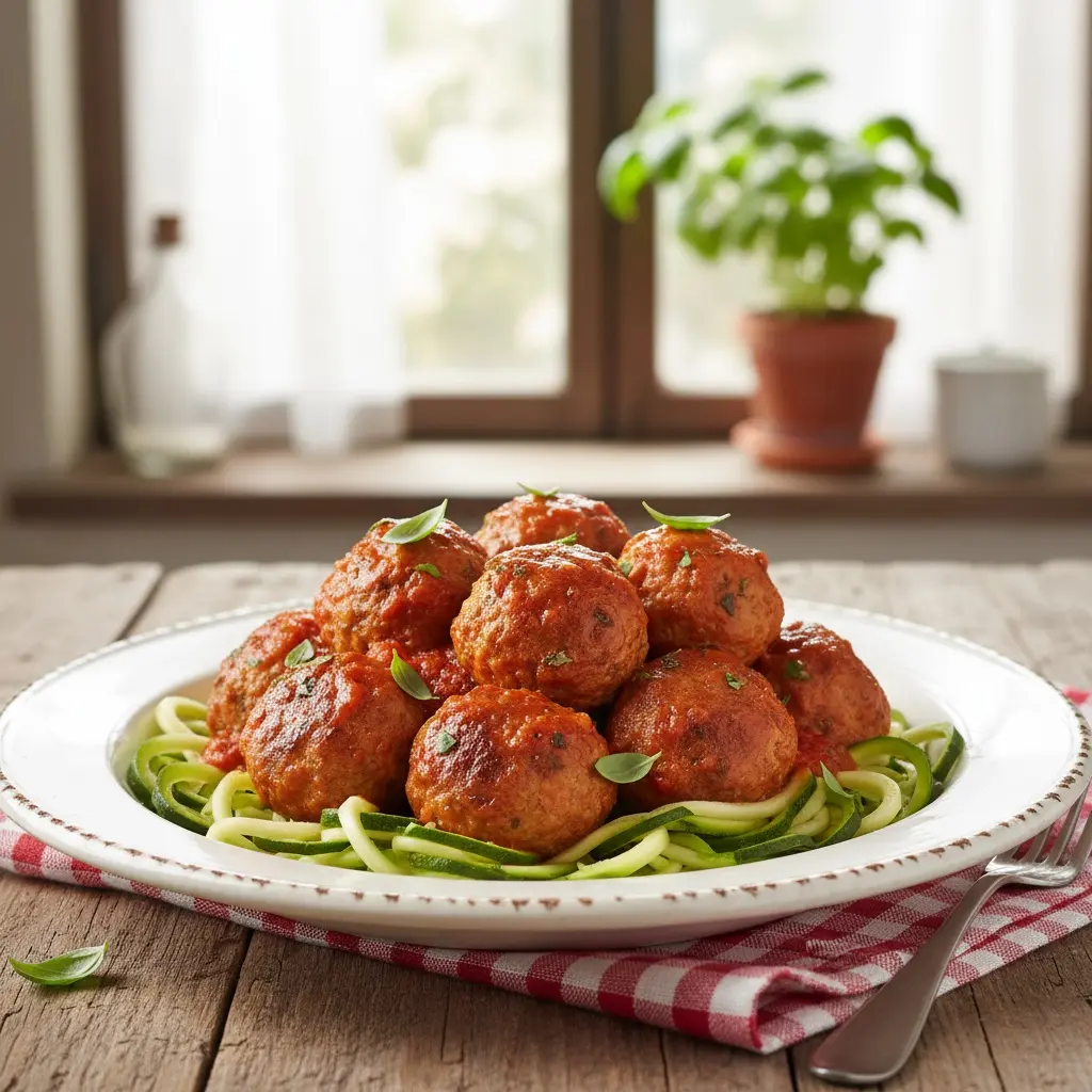 Turkey Meatballs with Zucchini Noodles