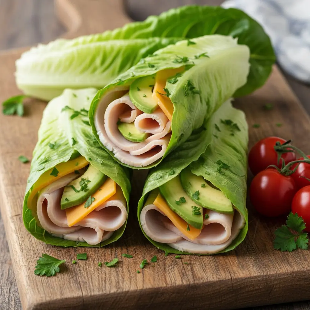 Turkey and Cheese Lettuce Wraps