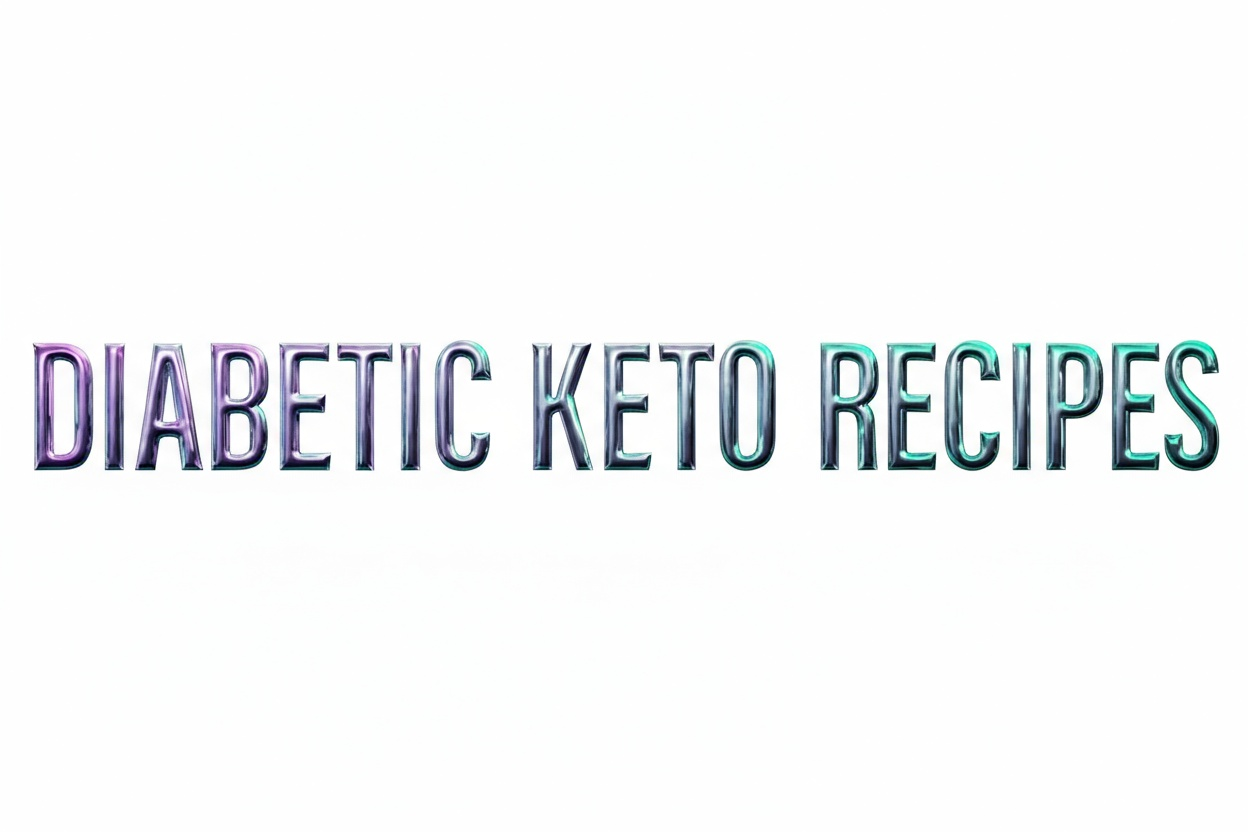 Text graphic displaying 'DIABETIC KETO RECIPES' with a colorful and modern design.